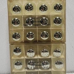 24 piece Mini Set of 12 Salt & Pepper Pressed Glass Home Dining Kitchen Women